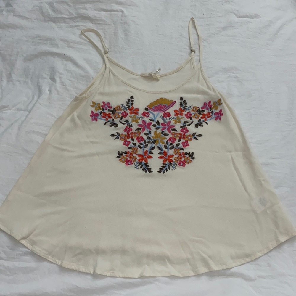 Cream and Floral tank top